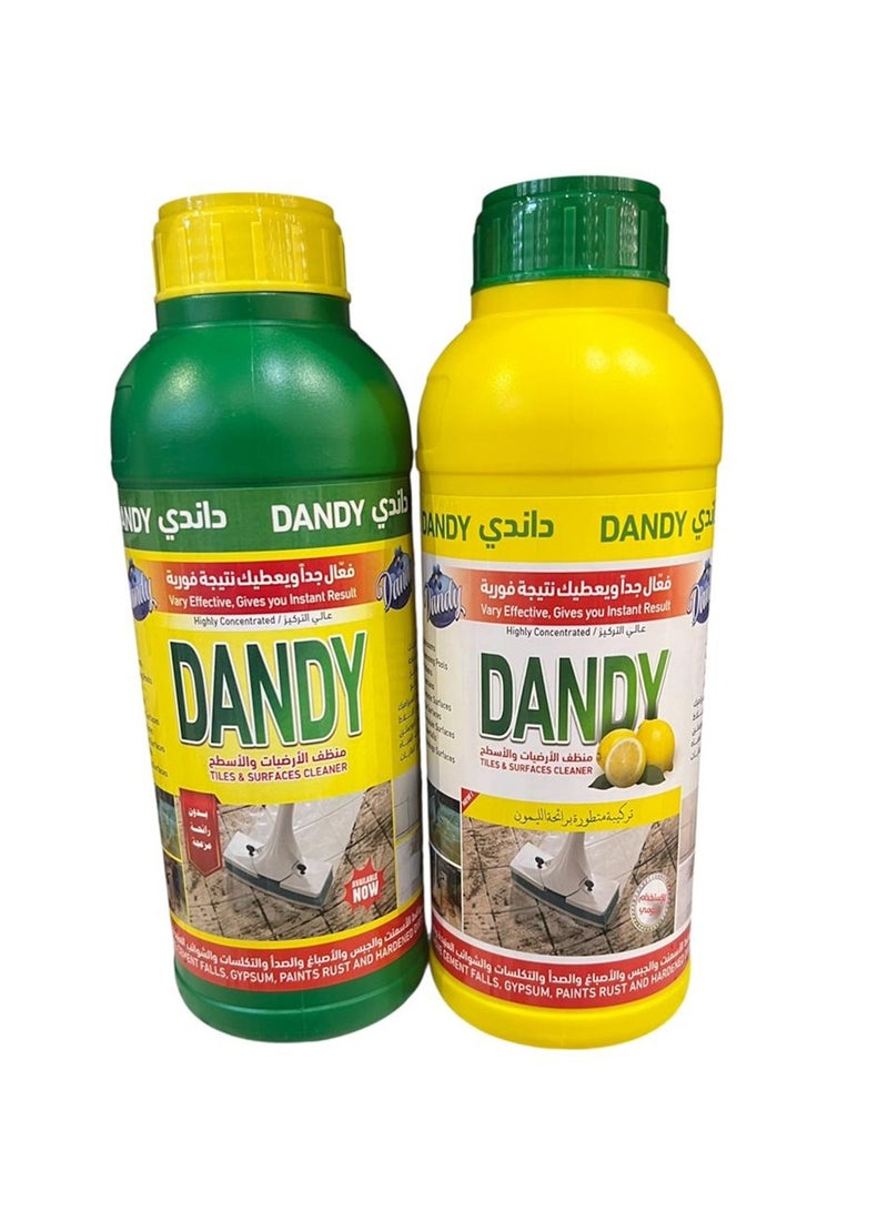 DANDY Two Dandy highly concentrated floor and surface cleaners with a lavender and lemon scent, 1 liter capacity each. - Image 2